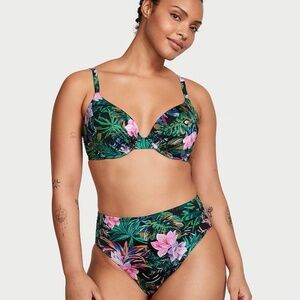 New! Victoria's Secret Black Palm Bikini Set 45583